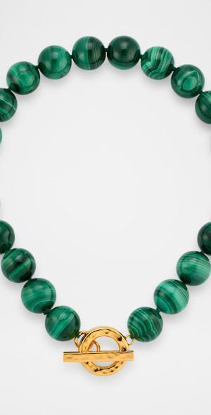 Malachite Gemstone Statement Strand Necklace Product Image