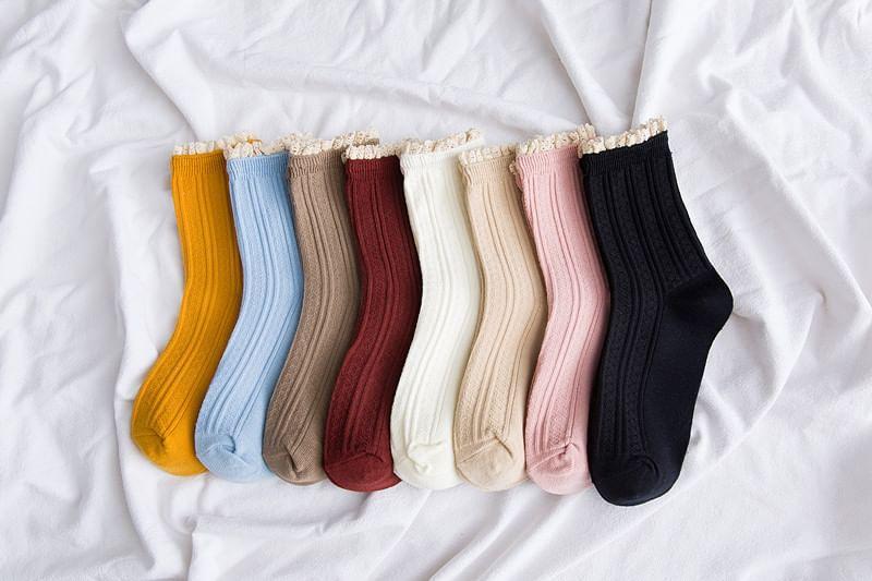 Plain Lace Trim Socks Product Image