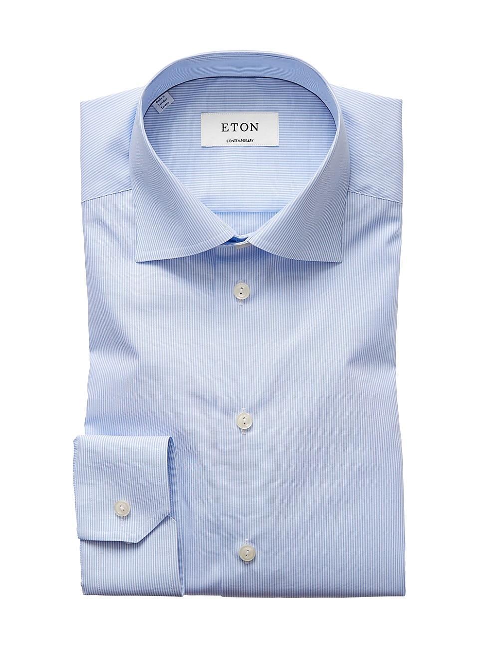 Mens Comtemporary-Fit Fine Striped Dress Shirt Product Image