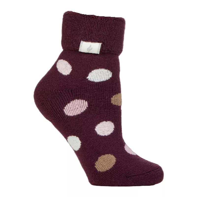 Womens Heat Holders Lite 5X Warmer Dots Ankle Socks Red Product Image