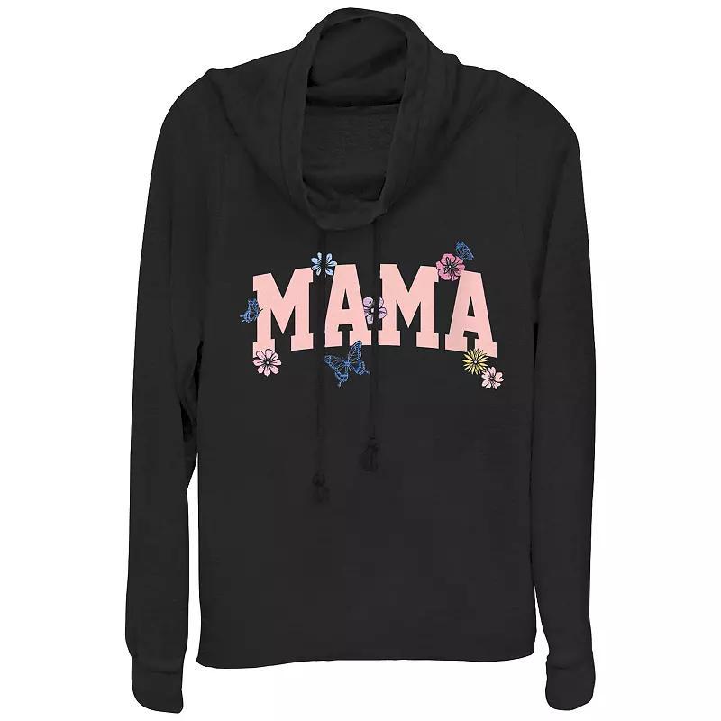 Womens Mama Flowers Cowlneck Graphic Lightweight Long Sleeve Product Image