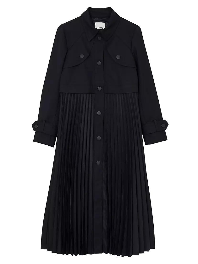 Womens Pleated Trench Coat Product Image