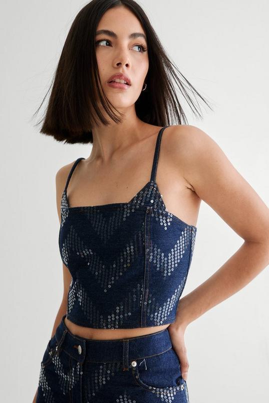 Zig Zag Sequin Bralet Product Image