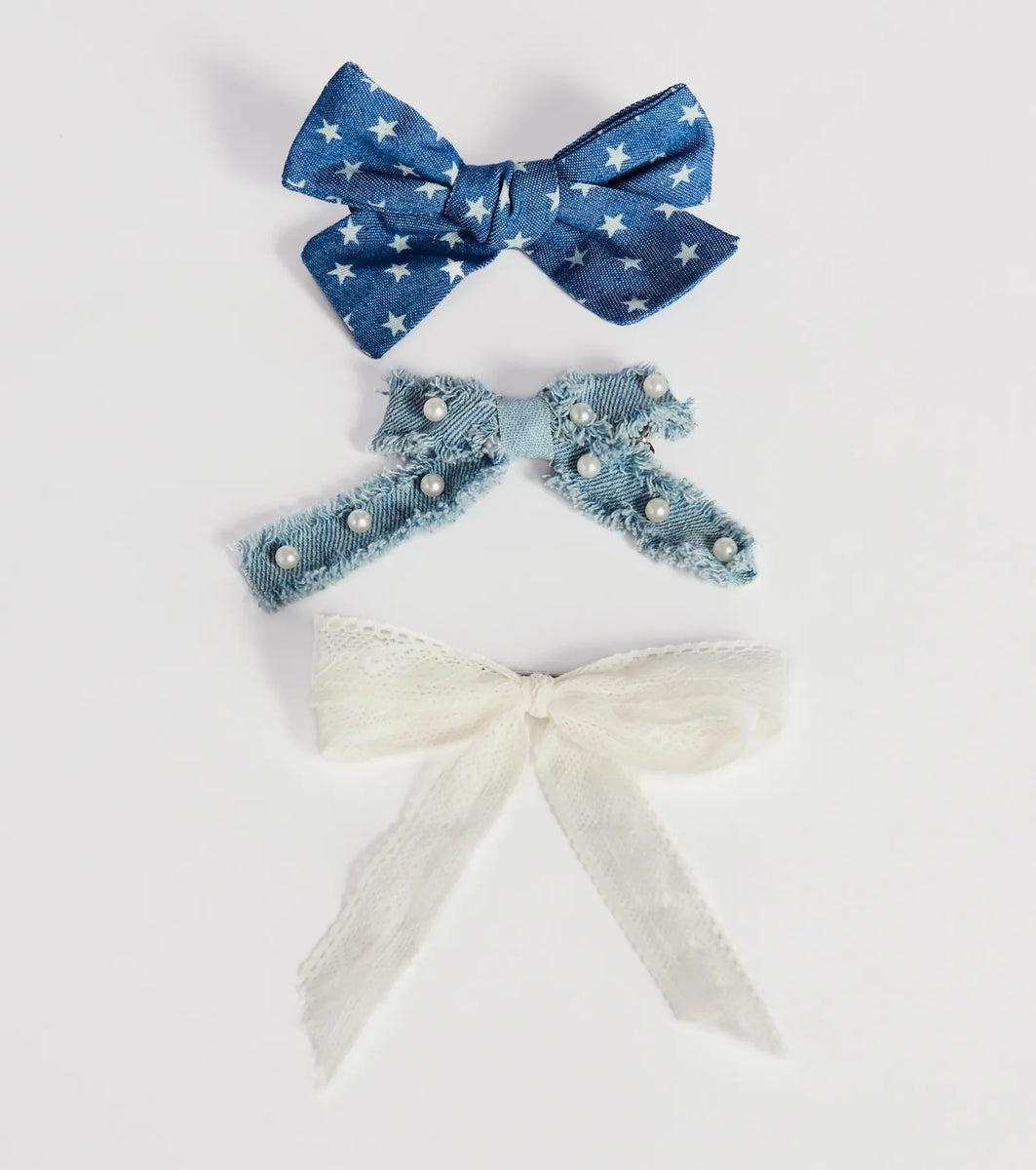 Sweet Pop Three-Pack Hair Bow Barrettes Product Image