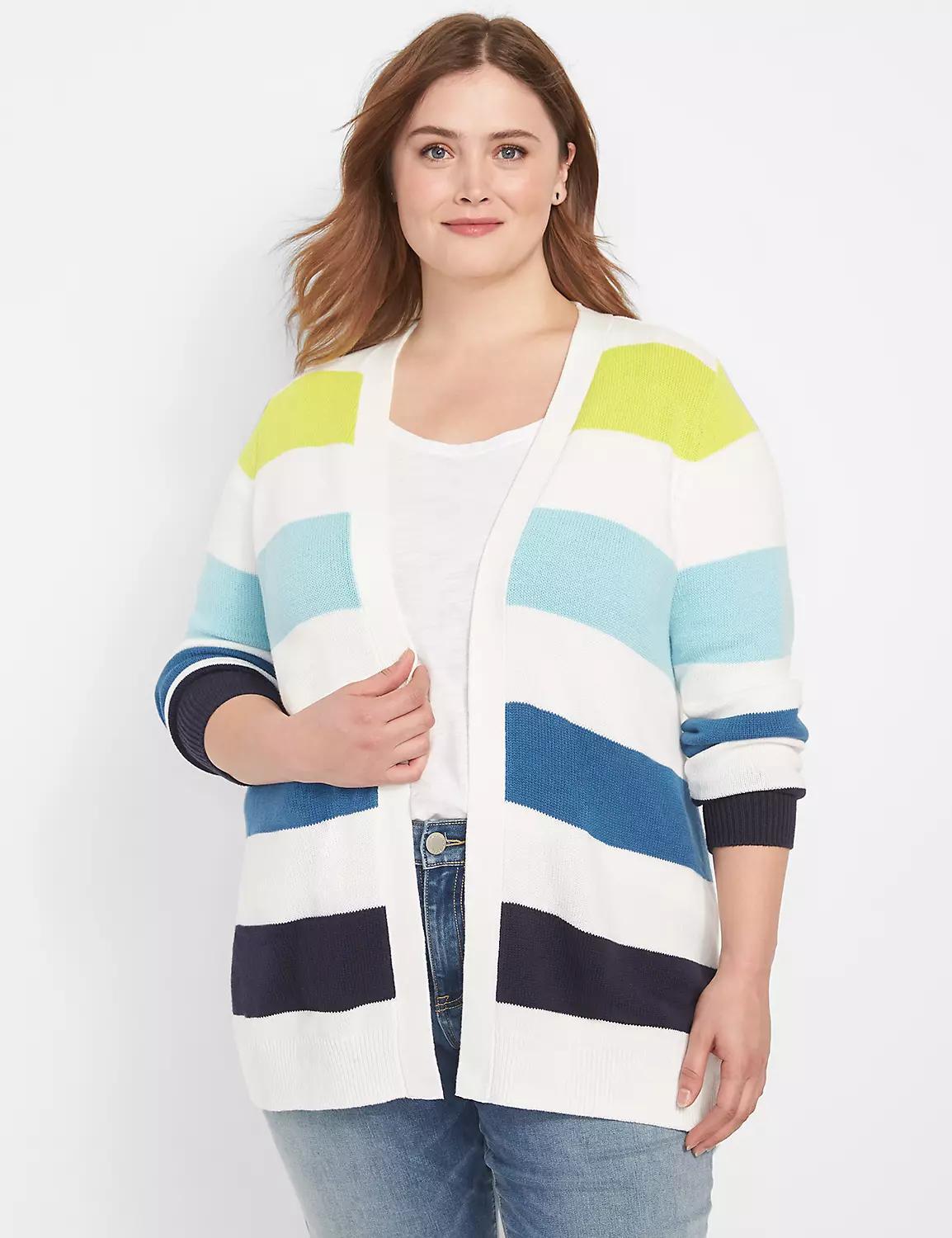 Open-Front Cardigan - Stripe Product Image