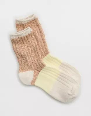 Aerie Colorblock Marled Crew Socks Product Image