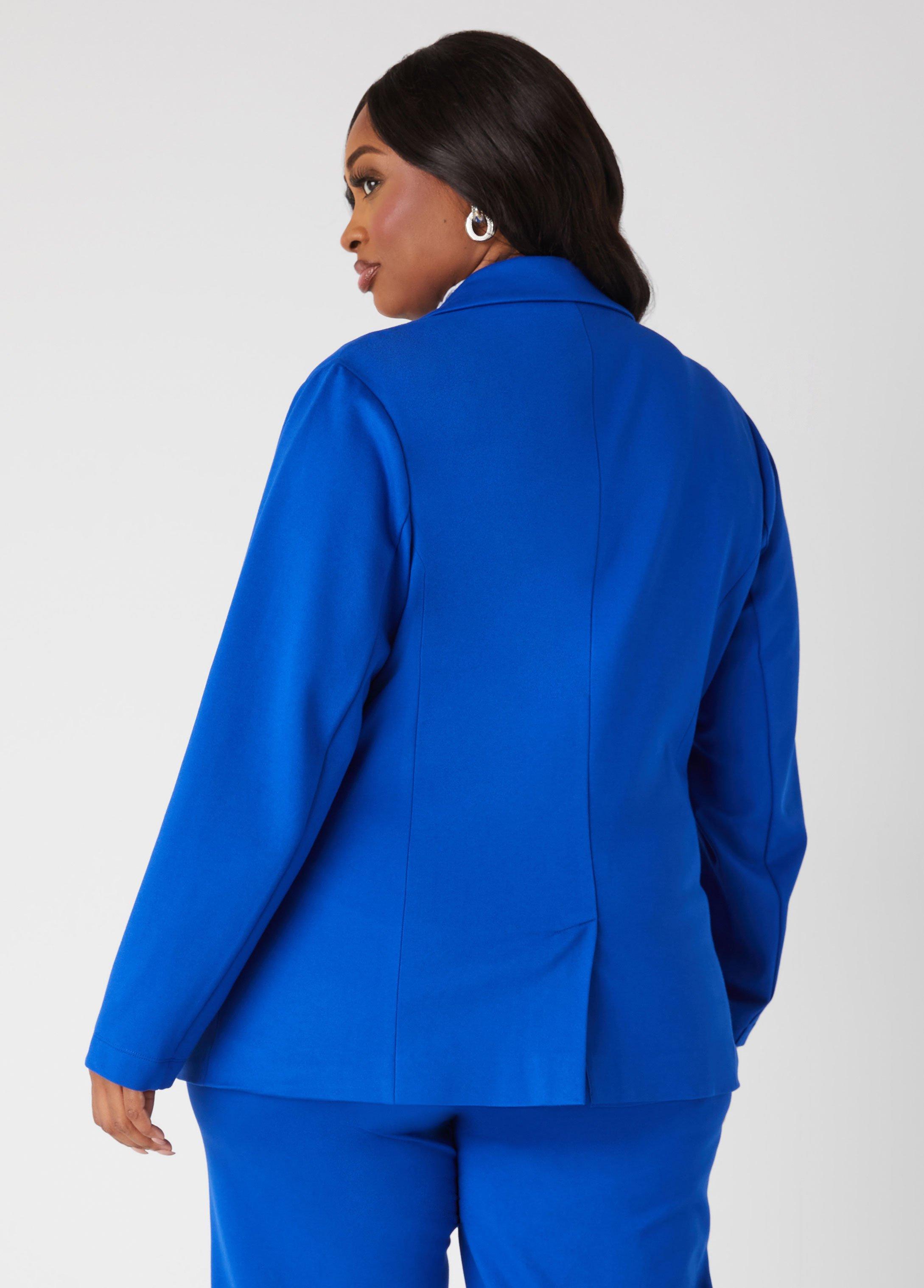 Ponte Button Front Blazer Product Image