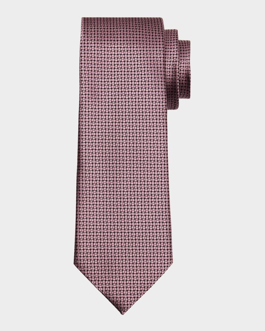 Men's Tonal Geometric Jacquard Tie Product Image