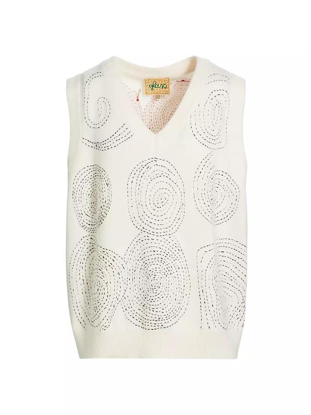 Circle Wool Knit Vest Product Image