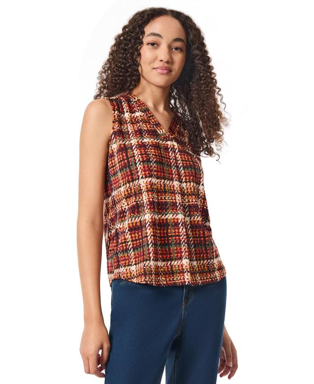 Jones New York Womens Printed Pleat-Front Moss Crepe Top Product Image