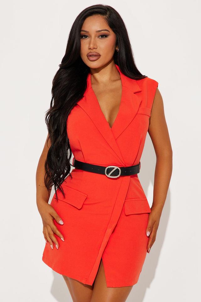 Naomi Mini Blazer Dress - Tomato Red Product Image