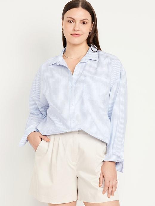 Oversized Button-Down Boyfriend Shirt Product Image