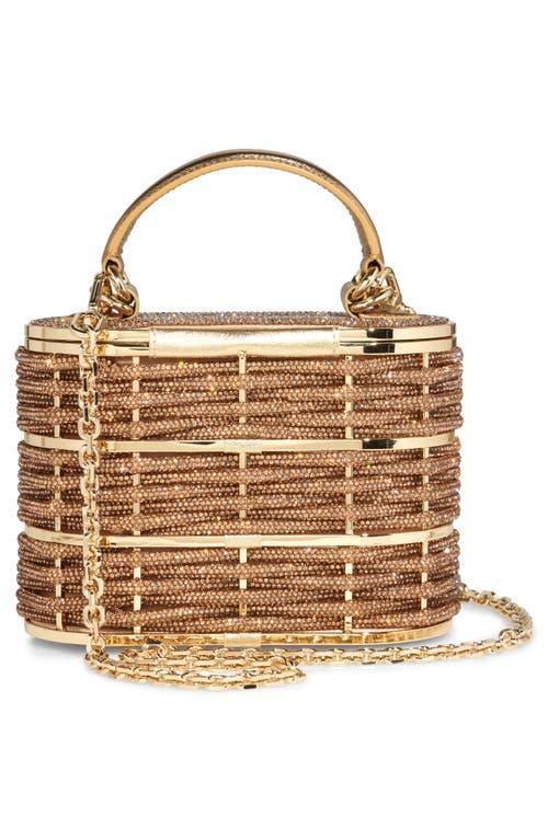 JUDITH LEIBER Willow Embellished Top Handle Bag In Champagne Smoked Topaz Product Image