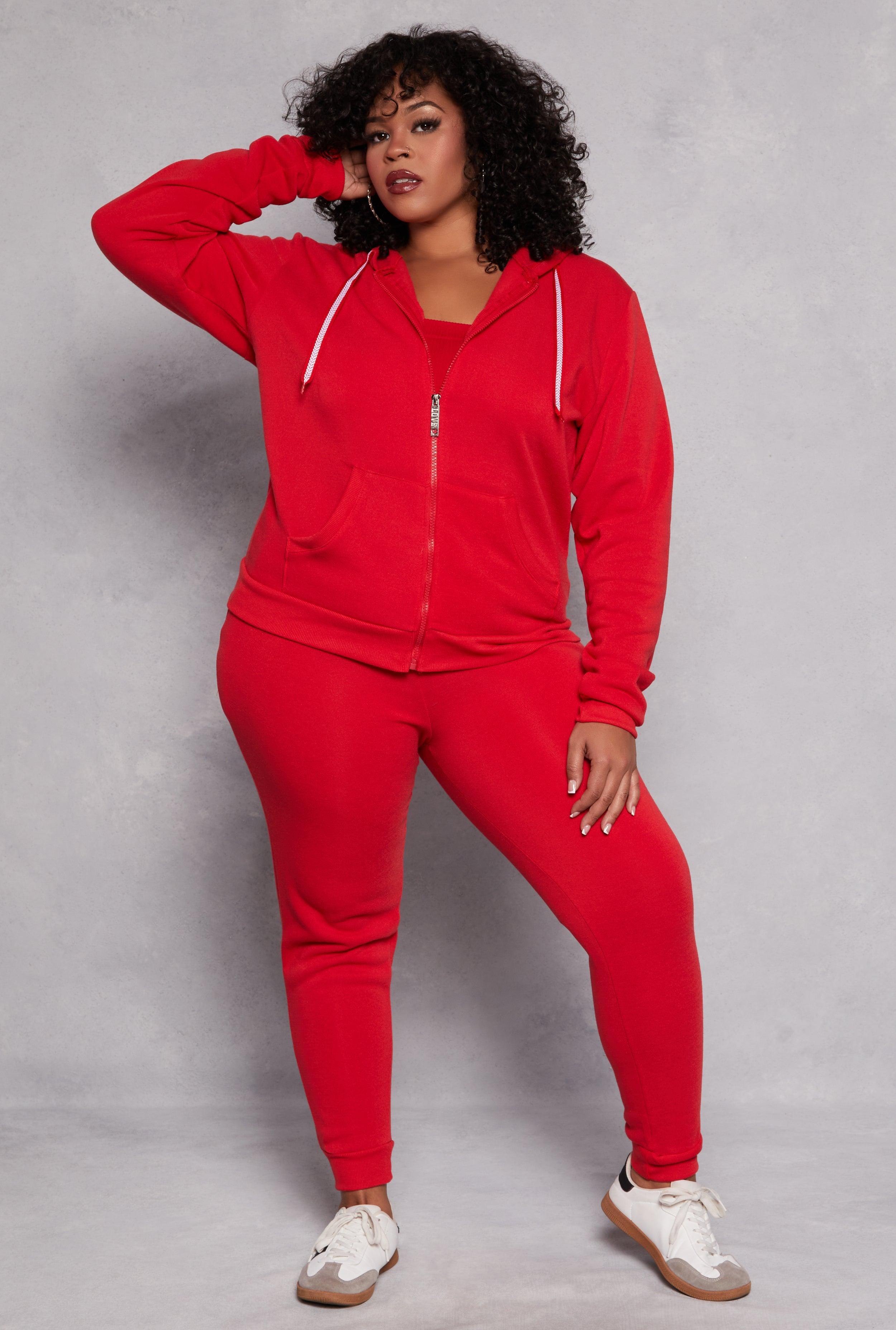 Womens Plus Size Fleece High Waist Joggers Product Image