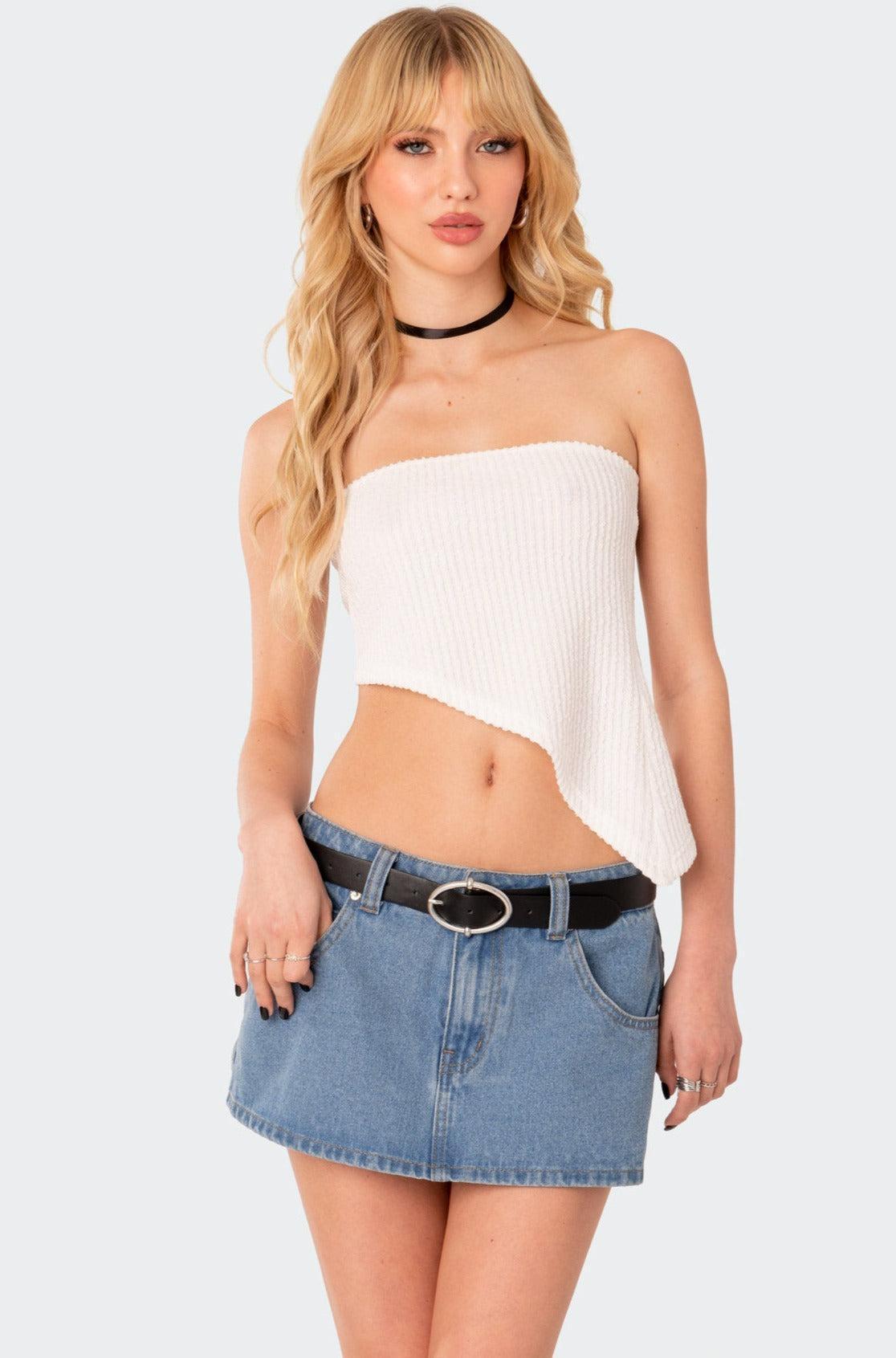 Heidi Textured Knit Asymmetric Top Product Image