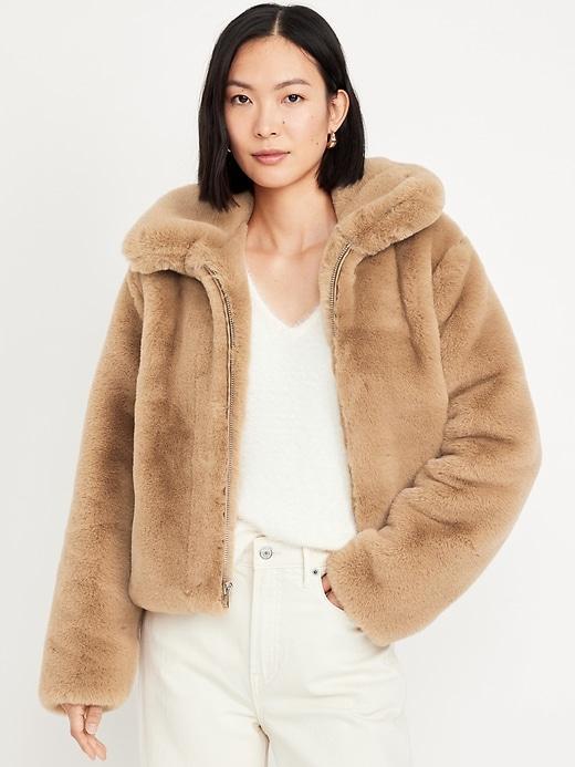 Faux-Fur Zip Jacket Product Image