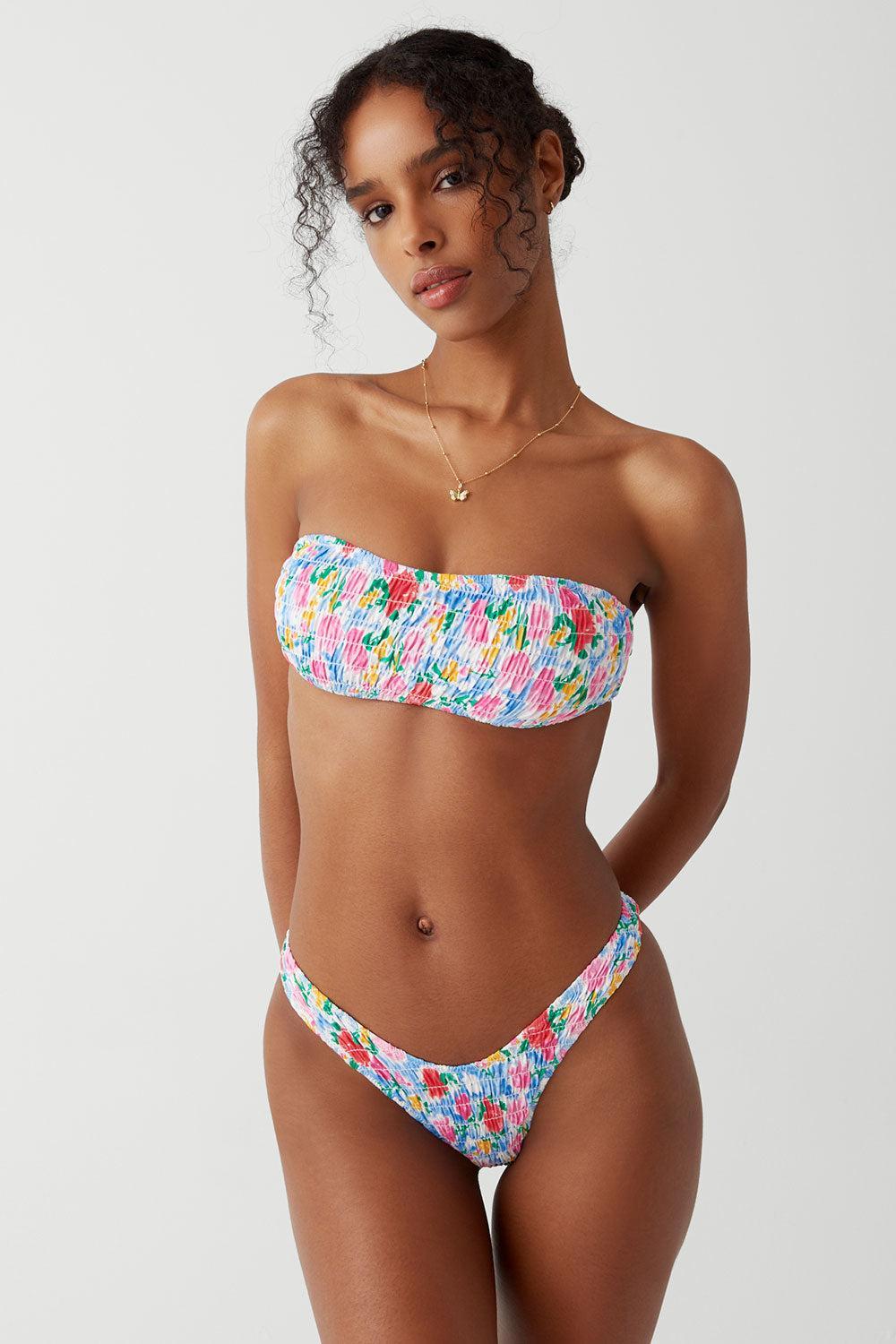 Full Moon Micro Bikini Bottom - Painted Petals Product Image