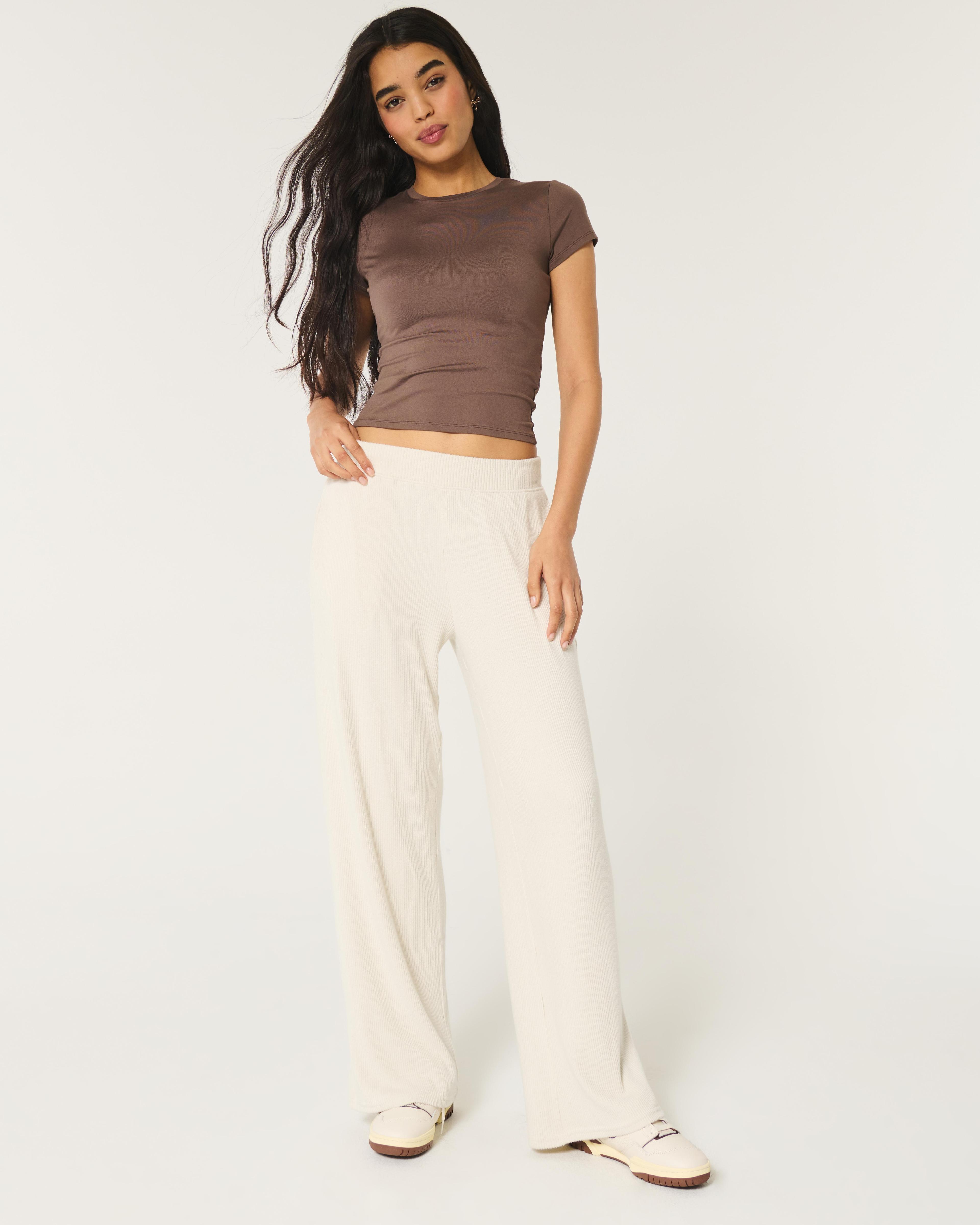 Cozy Ribbed Wide-Leg Pants product image