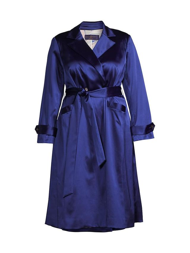 Womens Caterina Belted Stretch Satin Coat Product Image