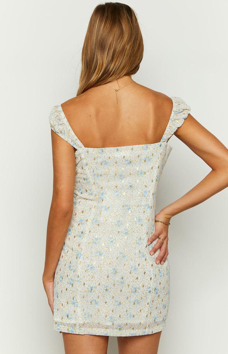 Demi Blue Floral Mini Dress Product Image