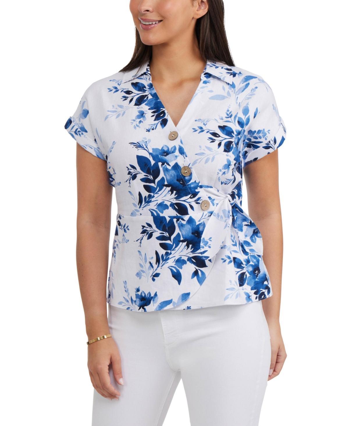 Ellen Tracy Womens Cross Over Top with Side Tie product image