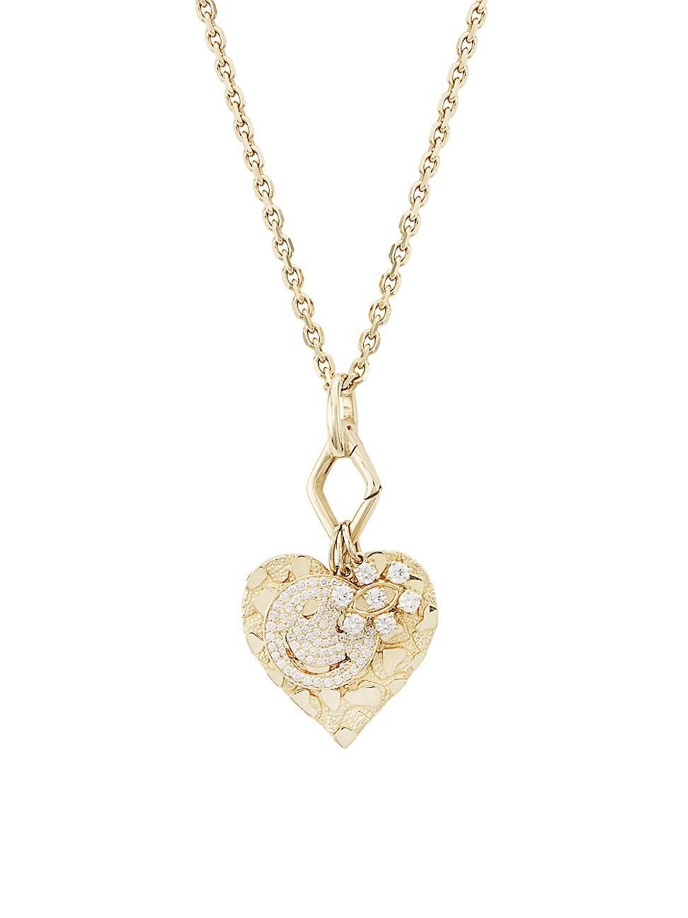 Womens Multi-Charm 14K Gold & Diamond Necklace Product Image