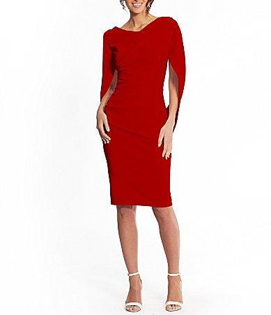 Betsy & Adam Drape Back Scuba Crepe Cocktail Dress Product Image