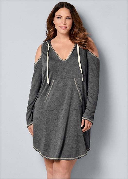 Cold-Shoulder Lounge Dress Product Image