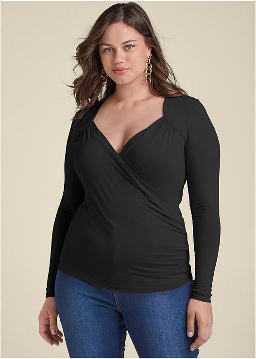 Surplice Neck Top Product Image