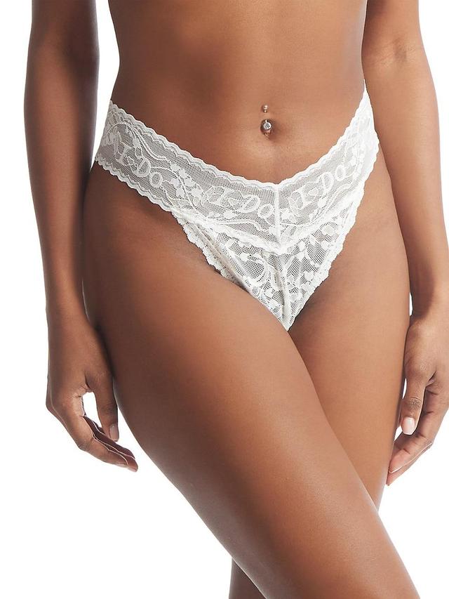 Womens I Do Shimmer Lace Bridal Thong Product Image