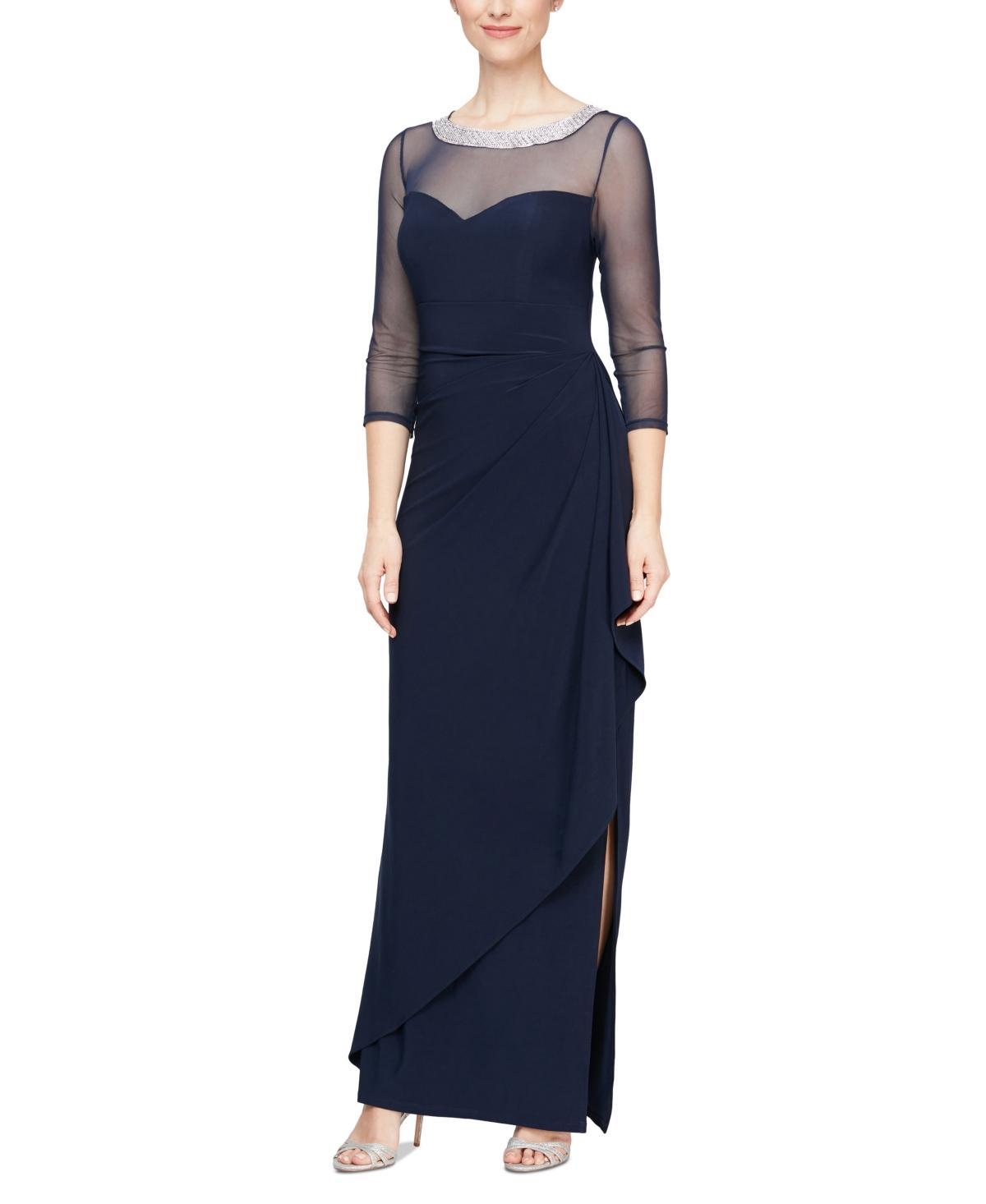 Alex Evenings Illusion Embellished Detail Jersey Gown Product Image