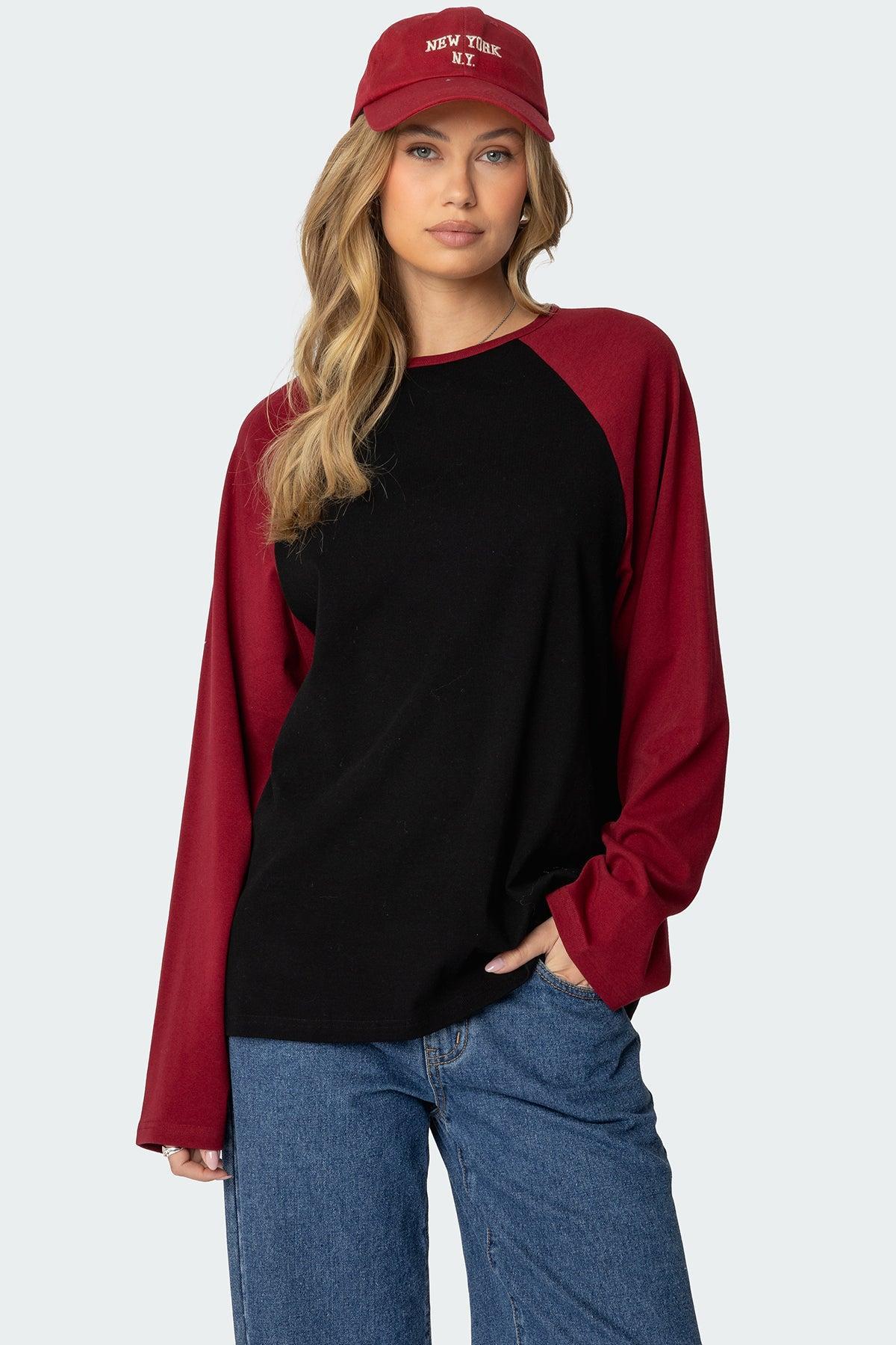 Oversized Raglan Long Sleeve T Shirt Product Image