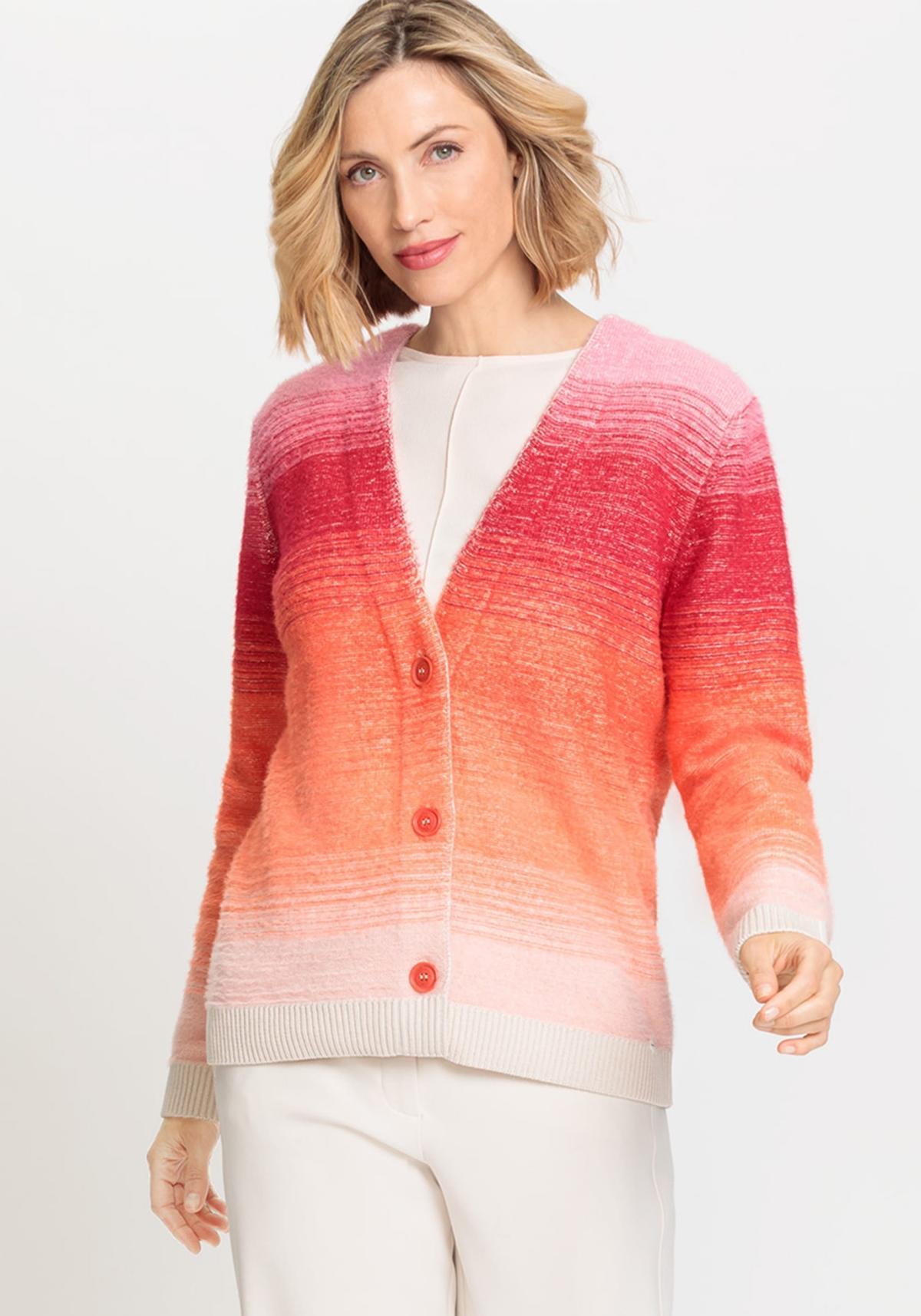 Olsen Womens Long Sleeve Ombre Cardigan Product Image