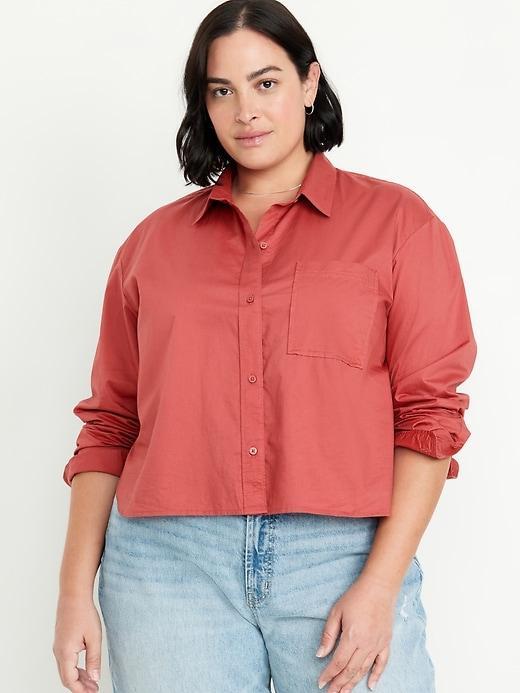 Button-Down Crop Shirt Product Image