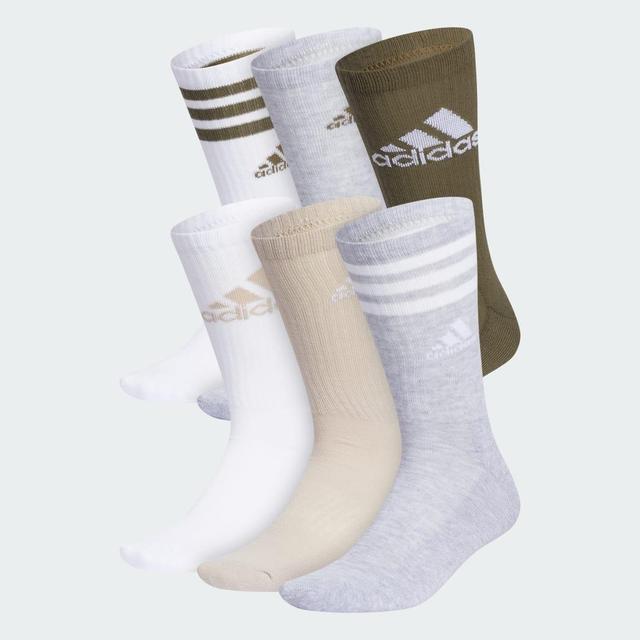 Mens adidas 6-pack Athletic Cushioned Crew Socks Dark Green Product Image