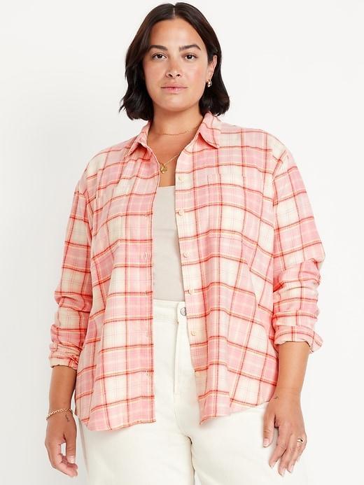 Flannel Boyfriend Button-Down Shirt Product Image