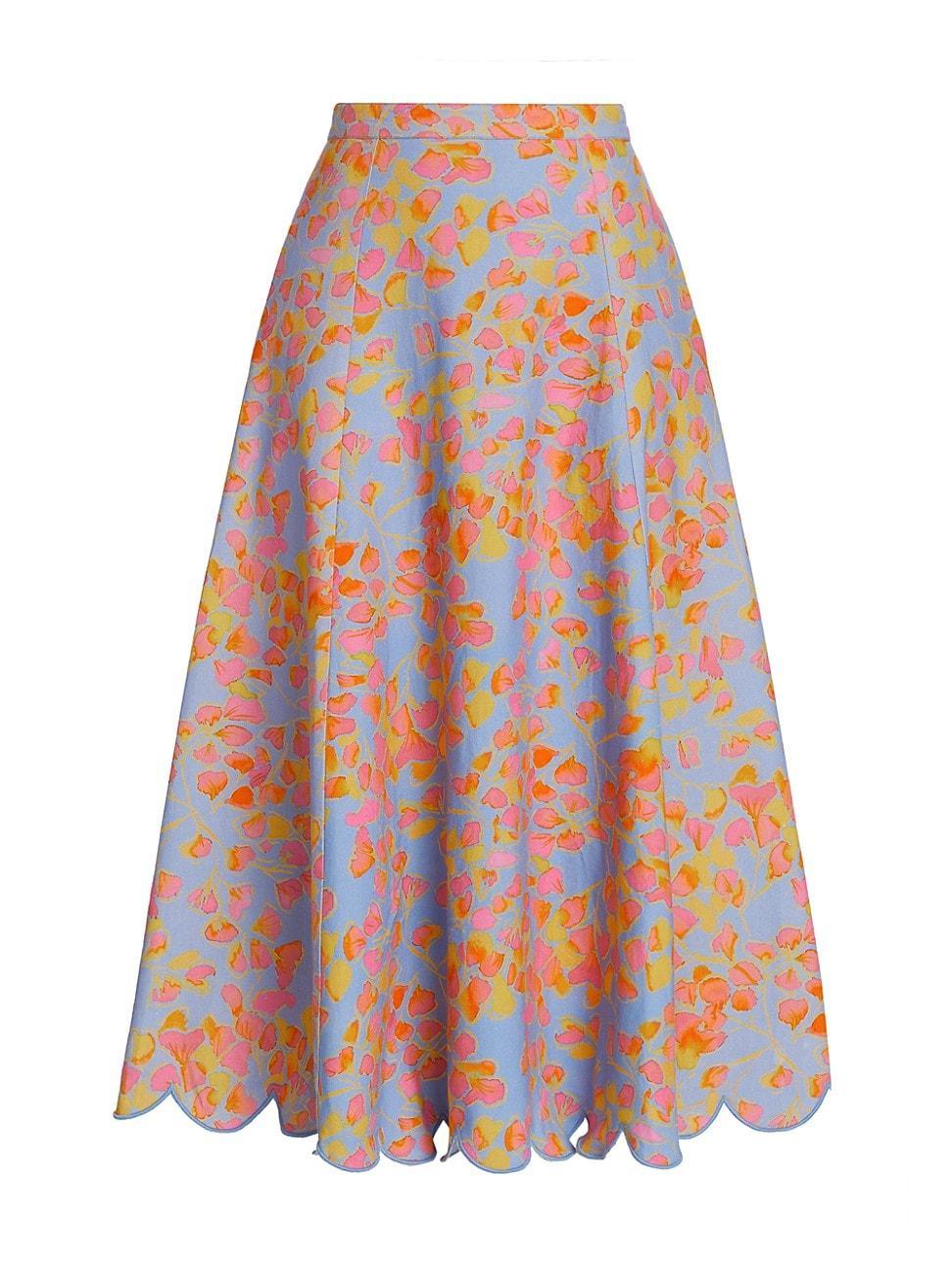 Womens Falynn Floral Scallop Maxi Skirt Product Image