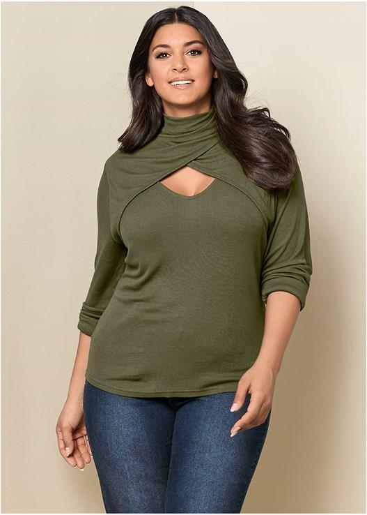 Cutout Mock-Neck Top Product Image