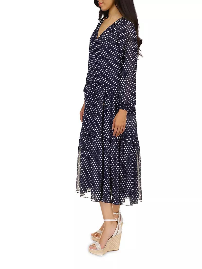 Polka-Dot Tiered Maxi Dress Product Image