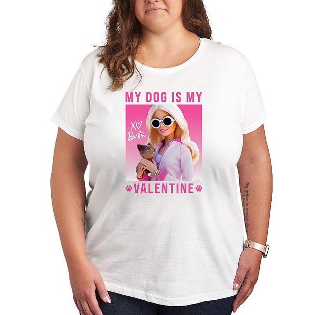 Plus Size Barbie My Dog Is My Valentine Graphic Tee, Womens Product Image