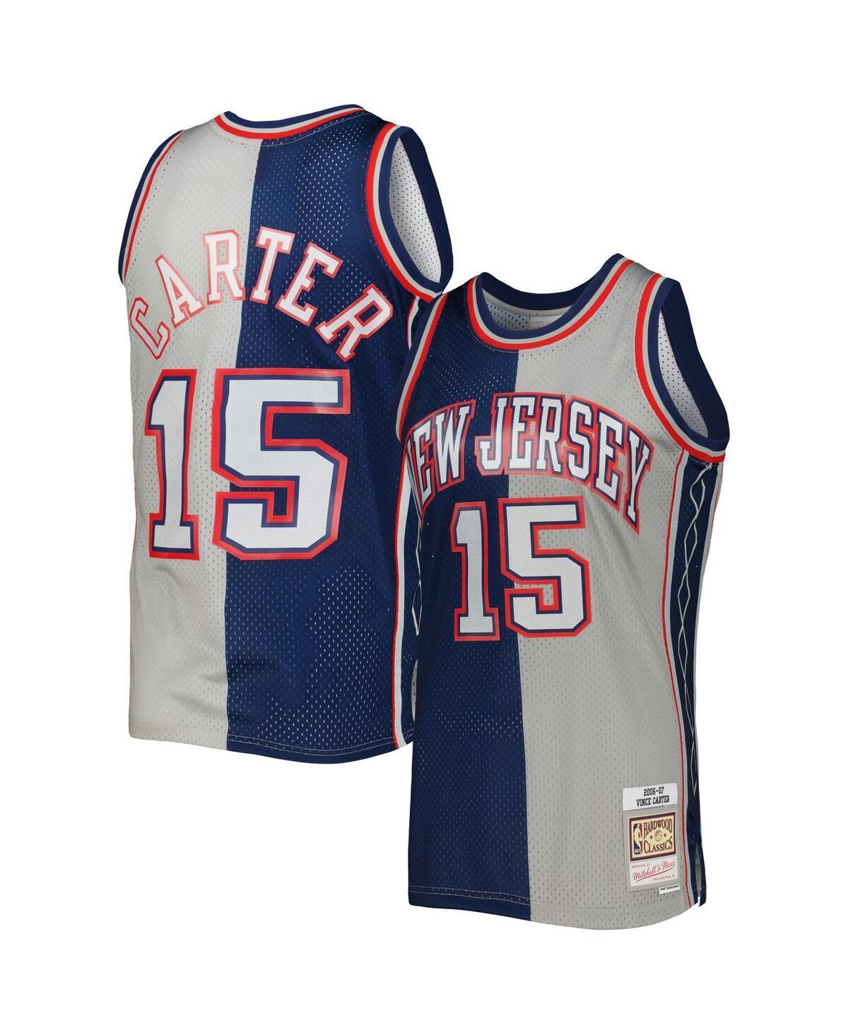 Mens Mitchell & Ness Vince Carter Navy/Gray New Jersey Nets Hardwood Classics 2006-07 Split Swingman Jersey Nba Blue Product Image