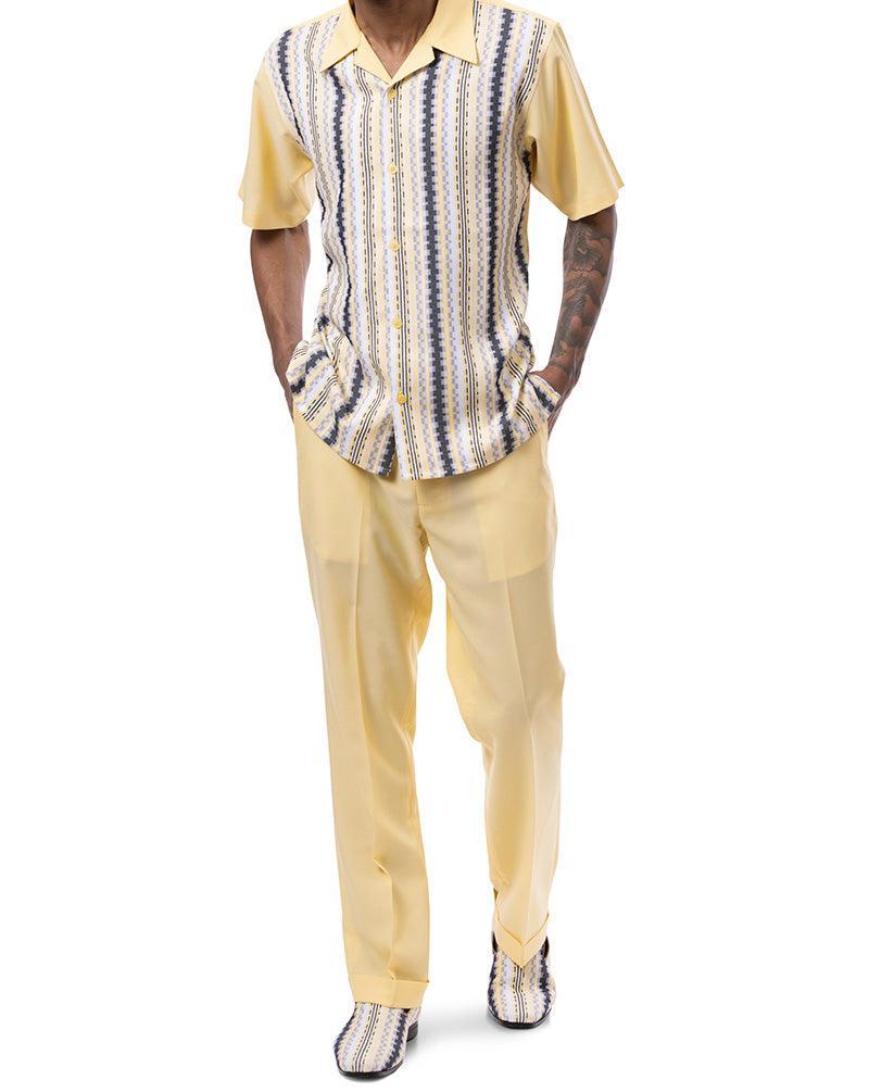 Canary Weave Design Walking Suit 2 Piece Short Sleeve Set Product Image