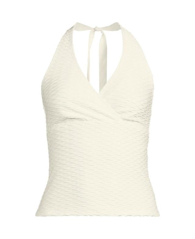 Lands End Womens Texture Halter Tankini Swimsuit Top Product Image