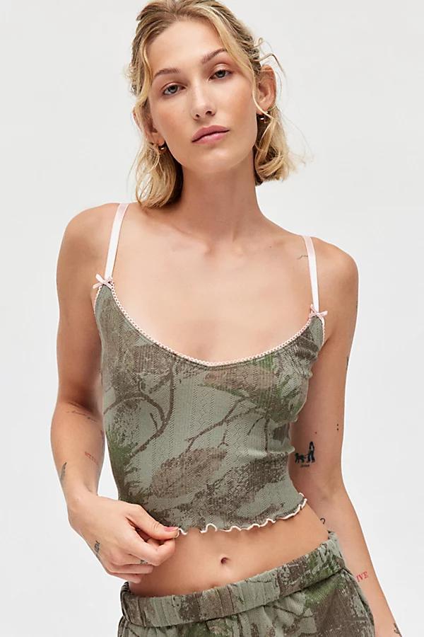 Out From Under Camo Printed Pointelle Cami & Micro Short Set Womens at Urban Outfitters Product Image