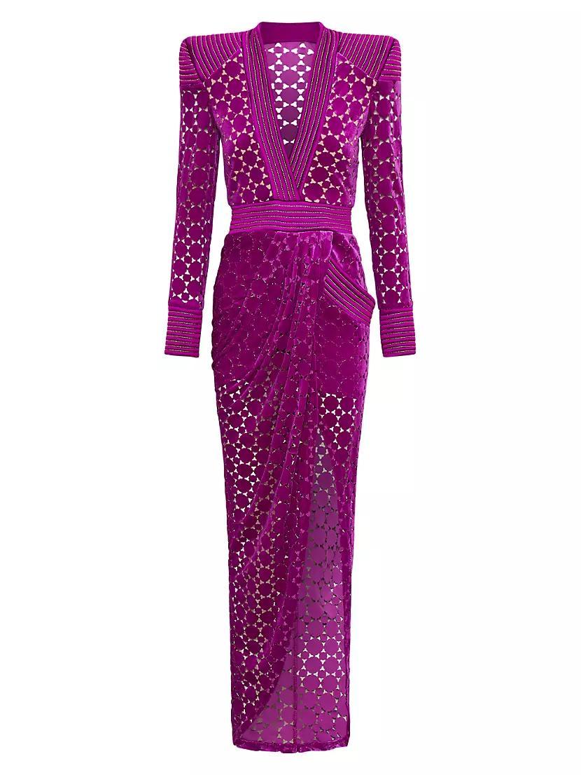 Shadow Lounge Velvet & Metallic-Satin Gown Product Image