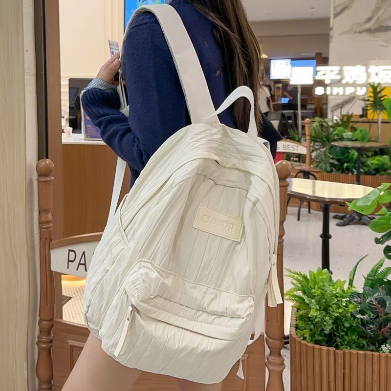 Plain Applique Nylon Backpack Product Image