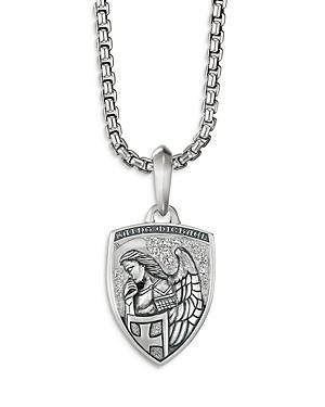 Mens St. Michael Amulet with Pav Diamonds Product Image