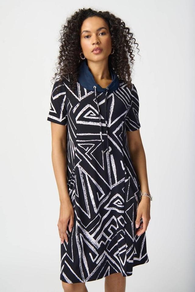 Abstract Print Silky Knit A-Line Dress Product Image