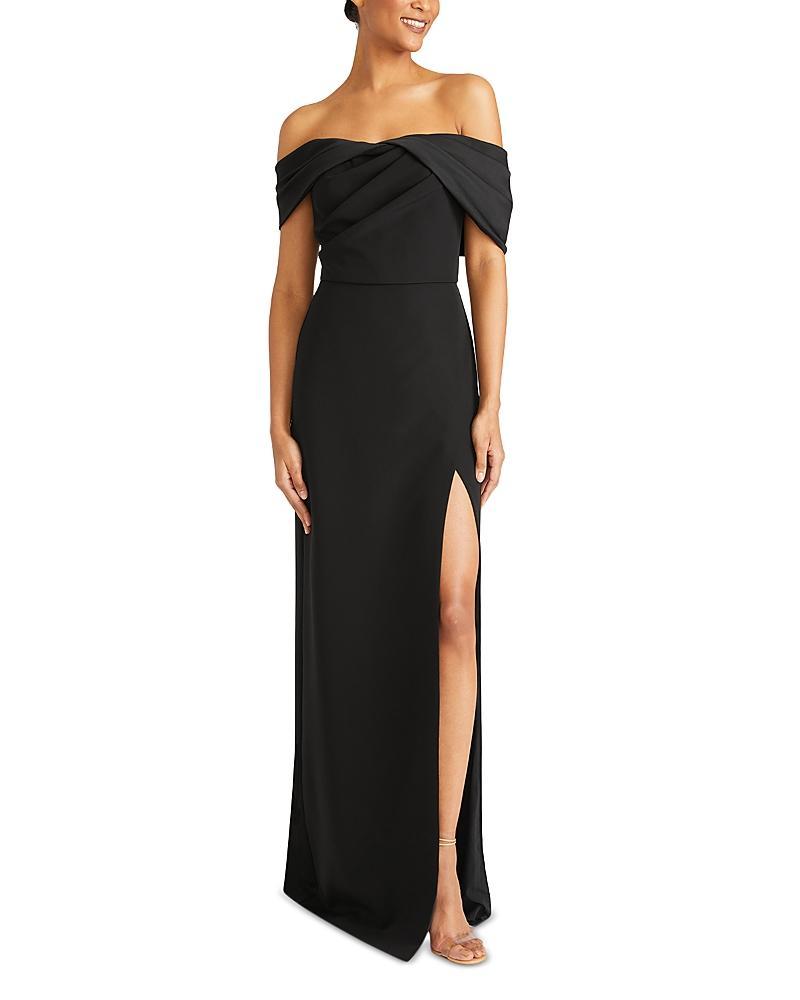 Womens Celeste Crepe Off-the-Shoulder Gown Product Image