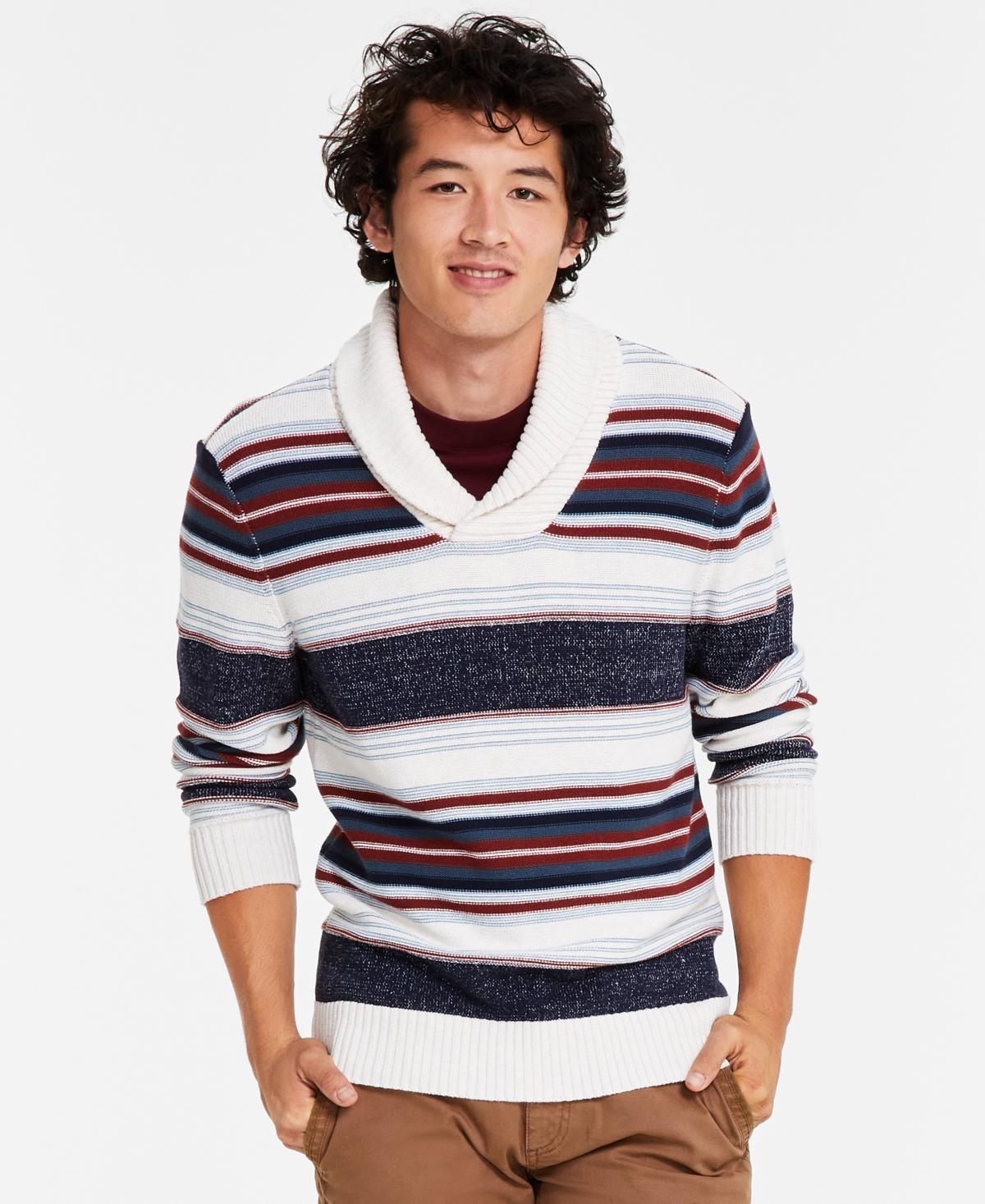 Sun + Stone Mens Blanket Stripe Shawl Sweater, Created for Macys Product Image